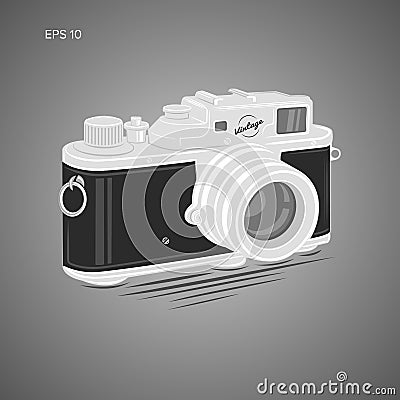 Vintage camera vector illustration. Retro photo equipment Vector Illustration