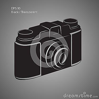 Vintage camera vector illustration. Retro photo equipment icon Vector Illustration