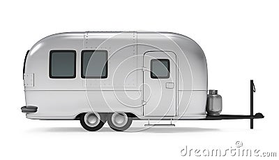 Vintage Camper Trailer Isolated Stock Photo