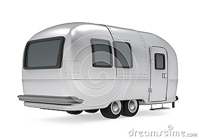 Vintage Camper Trailer Isolated Stock Photo