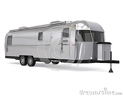 Vintage Camper Trailer Isolated Stock Photo