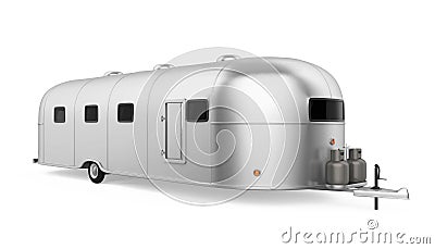 Vintage Camper Trailer Isolated Stock Photo