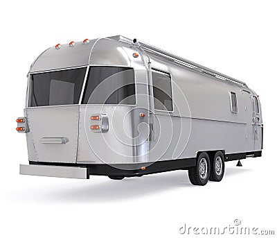 Vintage Camper Trailer Isolated Stock Photo