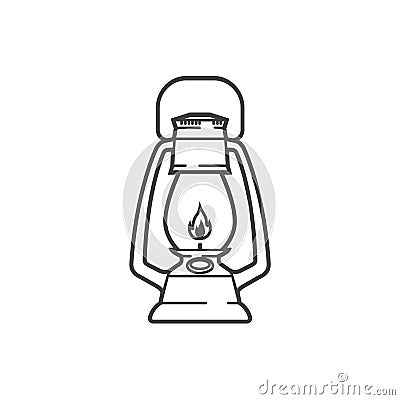 Vintage camping lantern icon Vector Illustration