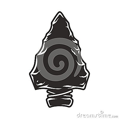 Vintage camping stone tool concept Vector Illustration