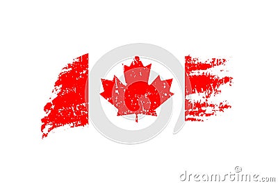 Vintage Canadian flag illustration. Vector flag of Canada on grunge texture. Vector Illustration