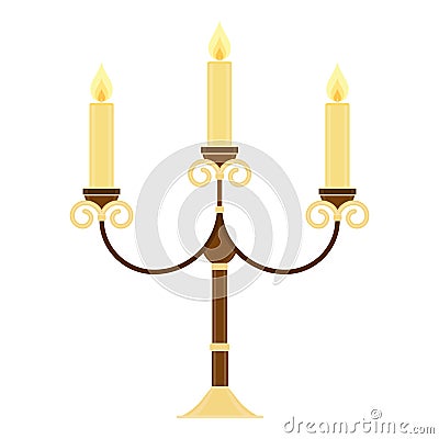 Vintage Candelabrum Isolated Vector Illustration