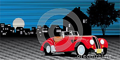 Vintage car Vector Illustration