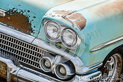 Vintage car headlights Stock Photo