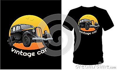 Vintage Car Design T Shirt Vector Illustration
