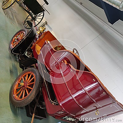 Vintage car spotted in a museum. Don& x27;t know what it runs on. Editorial Stock Photo