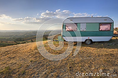 Vintage Caravan Stock Photo