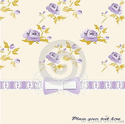 Vintage card with bow Vector Illustration