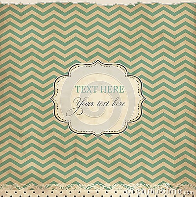 Vintage card with chevron background Vector Illustration