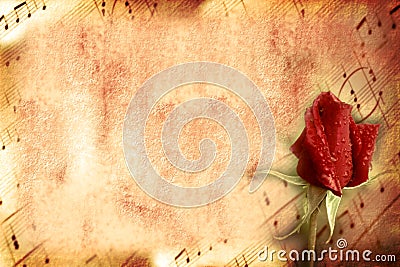 Vintage card love and music Stock Photo