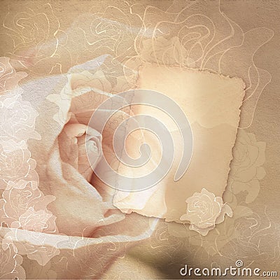 Vintage card with roses Stock Photo