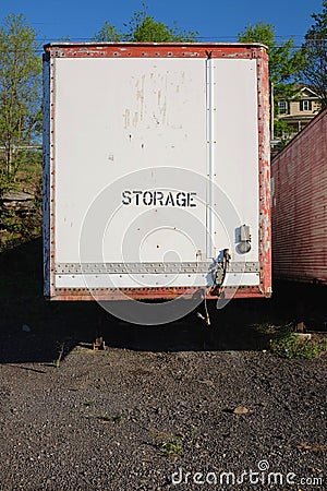 Vintage Cargo Trailer Stock Photo