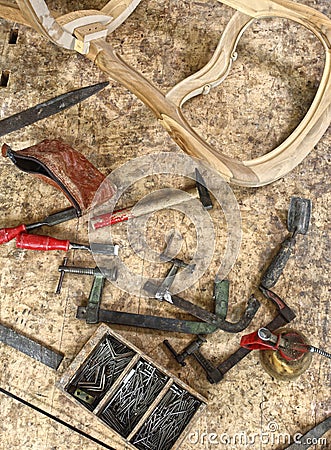 Vintage carpenter tools Stock Photo