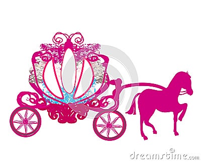 Vintage carriage - doodle icon Vector Illustration