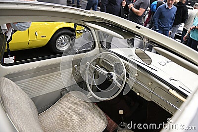 Vintage cars at an exhibition in Salzburg Austria, the `Classic Expo Salzburg` is a large exhibition and fair for classic cars Editorial Stock Photo