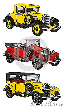 Vintage cars Vector Illustration