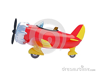 vintage cartoon aircraft side Cartoon Illustration