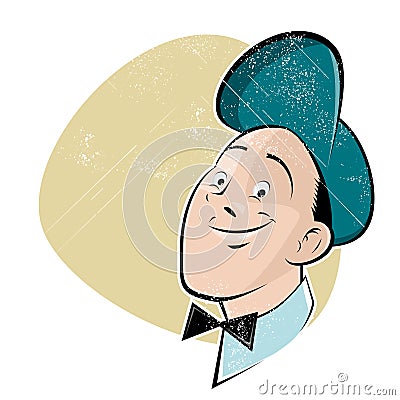 Vintage cartoon worker Vector Illustration