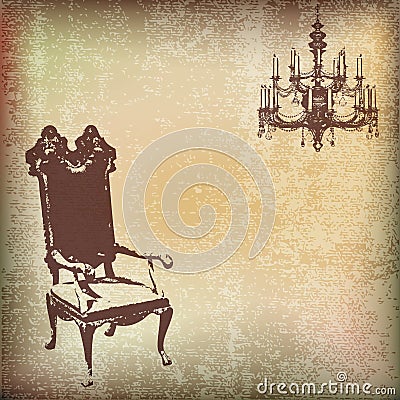 Vintage Chair Background Vector Illustration