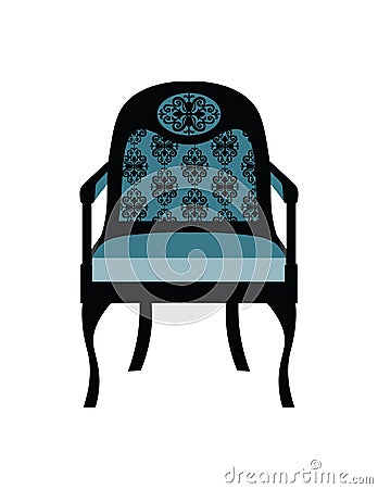 Vintage Chair furniture with rich ornaments Vector Illustration