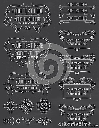 Vintage Chalkboard Calligraphy Elements Eight Vector Illustration