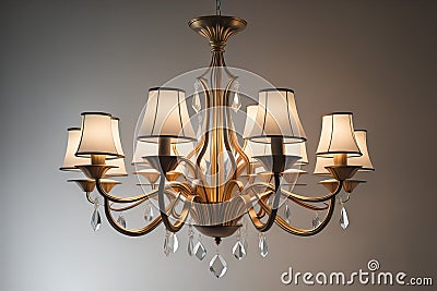 Vintage chandelier on a gray background. generative ai Stock Photo