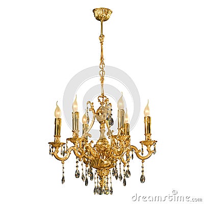 Vintage chandelier isolated on white Stock Photo