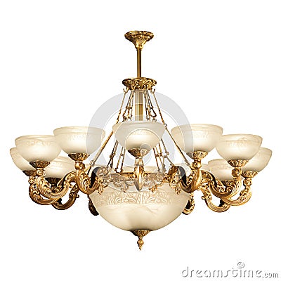 Vintage chandelier isolated on white Stock Photo