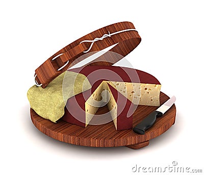 Vintage Cheese Board Stock Photo