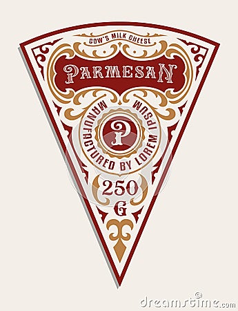 A vintage cheese label template Vector Illustration