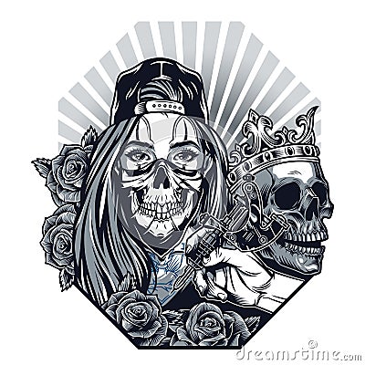 Vintage chicano tattoo concept Vector Illustration