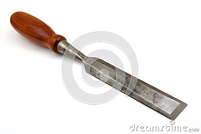 Vintage chisel on white Stock Photo