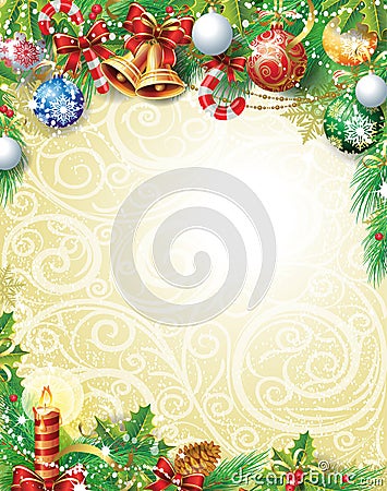 Vintage Christmas background Vector Illustration