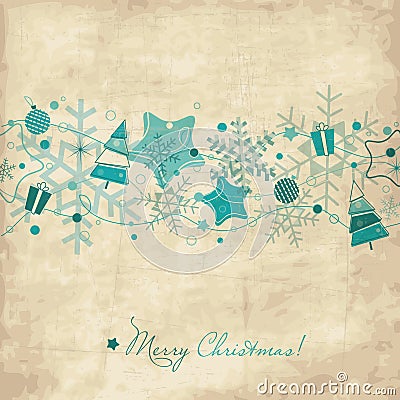 Vintage Christmas card Vector Illustration