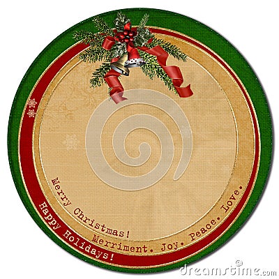 Vintage Christmas card.circle template Stock Photo