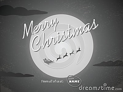 Vintage christmas card template. Classic hollywood Vector Illustration