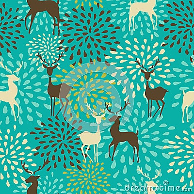 Vintage Christmas elements seamless pattern backgr Vector Illustration