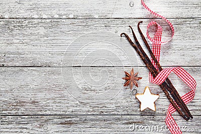 Vintage Christmas spice background Stock Photo