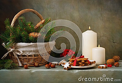 Vintage christmas still life Stock Photo