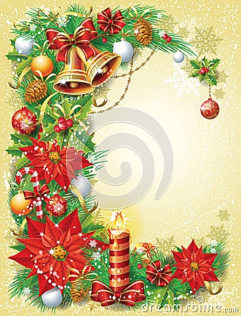 Vintage Christmas template Vector Illustration