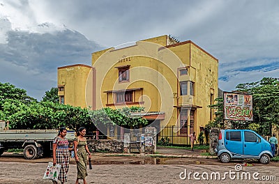 Vintage Cinema Hall at Cityscape of Negombo Market Editorial Stock Photo