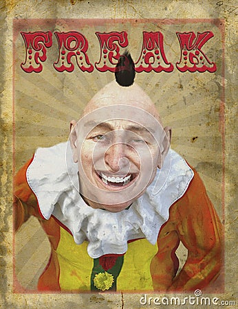 Vintage Circus Freak Show Poster Cartoon Illustration