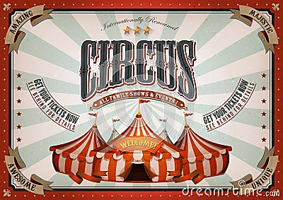 Vintage Circus Poster With Big Top Vector Illustration