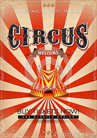 Vintage Circus Poster Vector Illustration