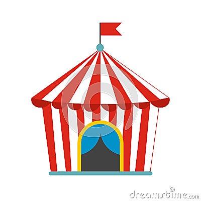 Vintage circus tent flat icon Vector Illustration